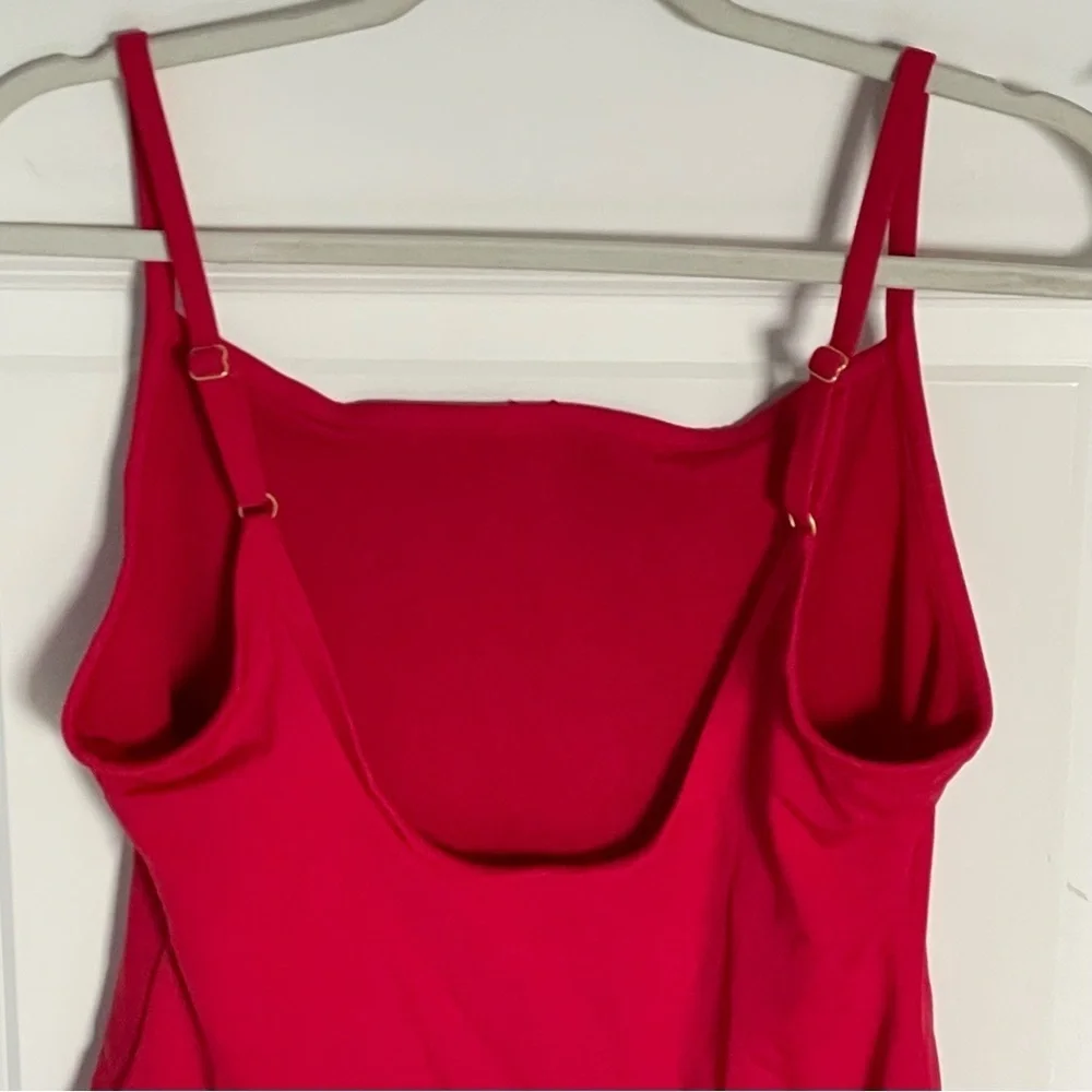 New! PINK x Frankies Bikinis Poppi One-Piece Swimsuit Merlot Red XL 47328